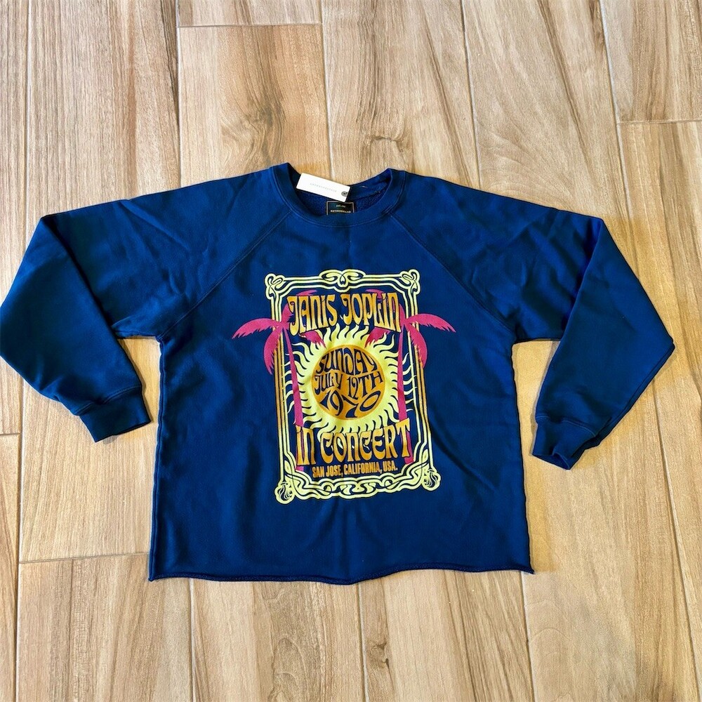 Retrobrand Janis Joplin In Concert Graphic Crewneck Sweatshirt Womens M
